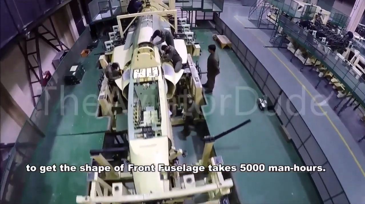 JF-17 5000 man hours required to assemble parts in shap of Front Fuselage.JPG