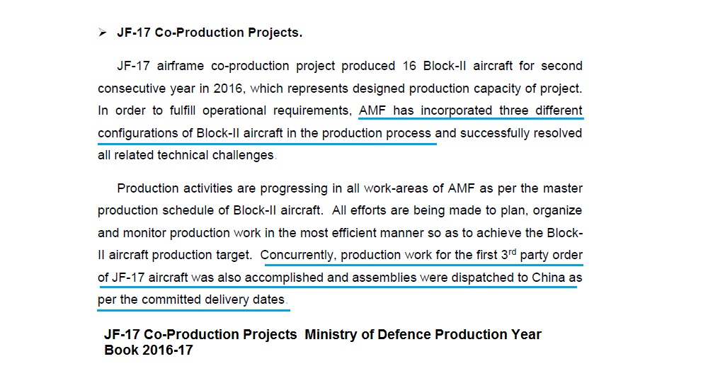 JF-17 Co-Production Projects Ministry of Defence Production Year Book 2016-17.jpg