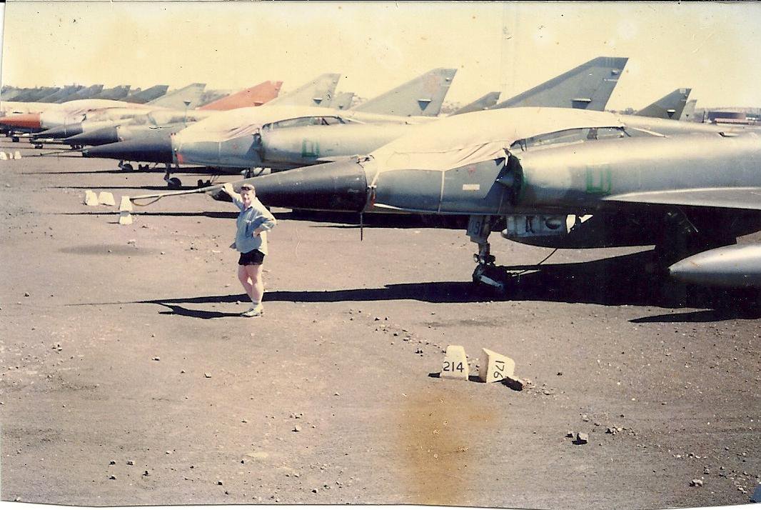 Mirages at Whyalla, SA awaiting shipping to Pakistan November 1990  Photo  Christina Millard.jpg