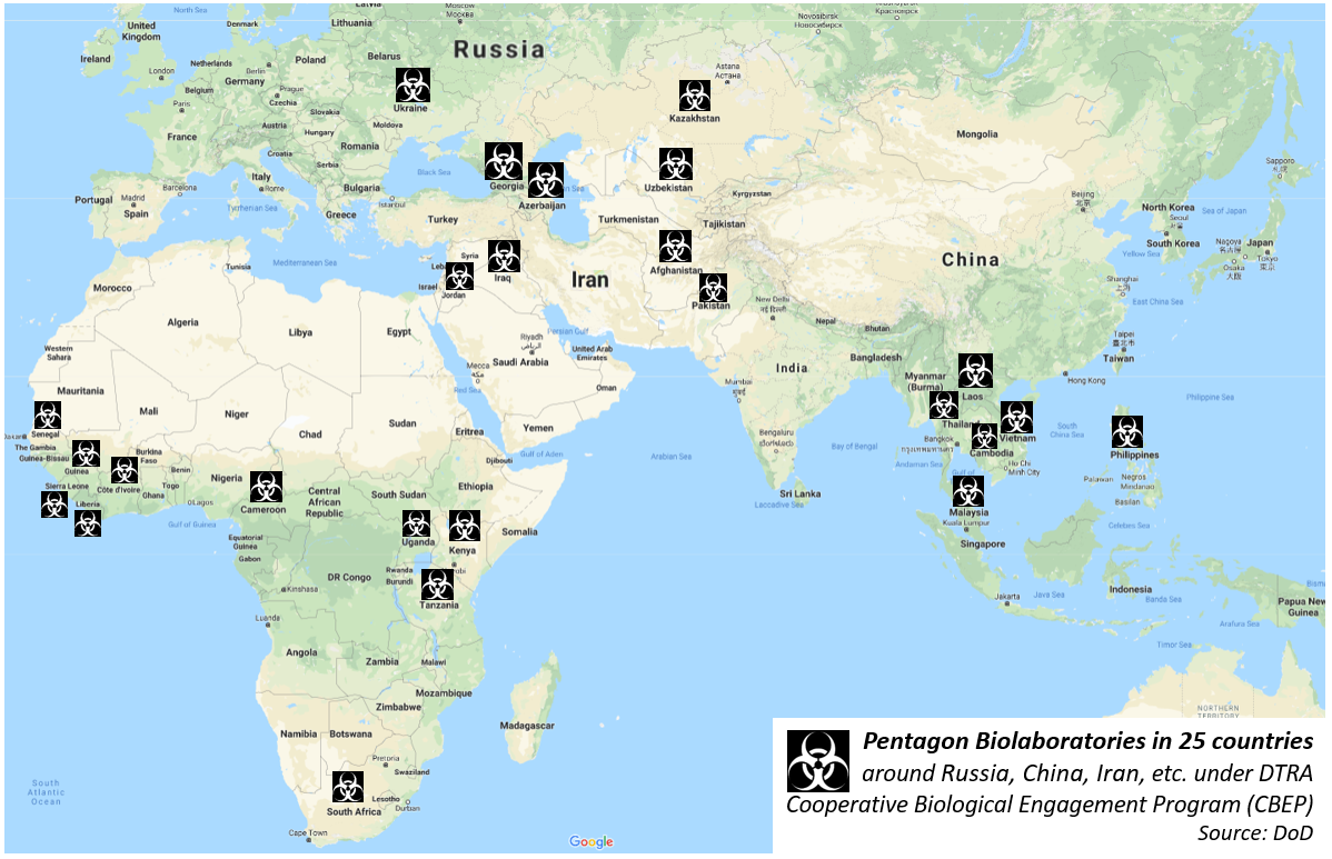 Pentagon Biolaboratories in 25 countries around Russia, China, Iran, etc under DTRA CBEP.png