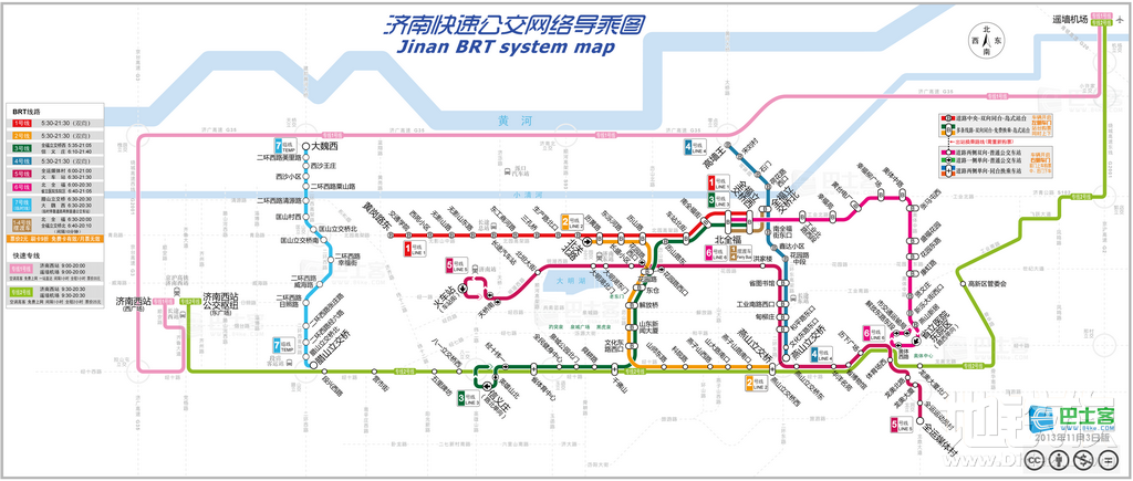 济南市快速公交线路图，.png