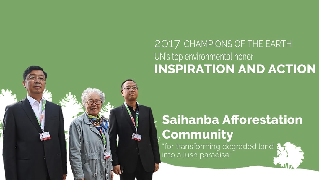 Saihanba afforestation community reps - Winner of the 2017 UN Champions of the Earth Award.jpg