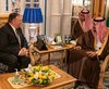 Mike Pompeo met with Saudi King Salman today and a bottle of hand sanitizer.jpg