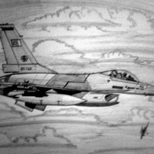 f-16 fighting falcon sketch by humza tariq