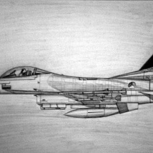 f-16 from us 312 sqn sketch by humza tariq