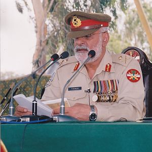 General TM Malik speaking at a military "durbar" in his honor