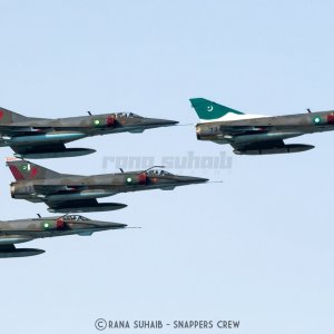 Mirages from No. 27 Squadron led by Wing Commander Hammad Khursheed