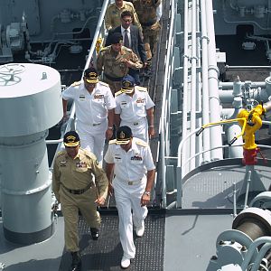 General Musharraf visit Pakistan Navy Ship