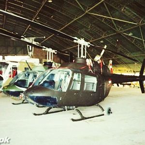 Two Jet-rangers and UH-1H
