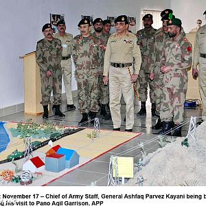 COAS being briefed at the PANO AQIL Garrison