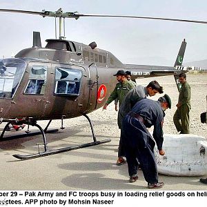 FC Jet-Ranger on Quetta earthquake relief mission