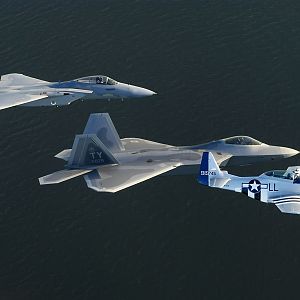 USAF F22 and F15
