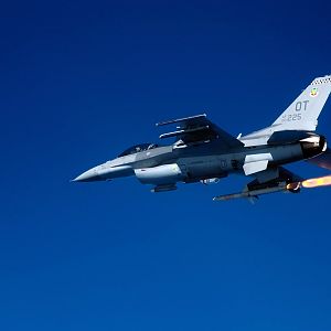 USAF F15 Firing AIM-9 Sidewinder Missile