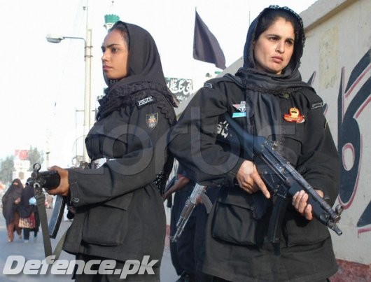 Armed Pakistani female police officers