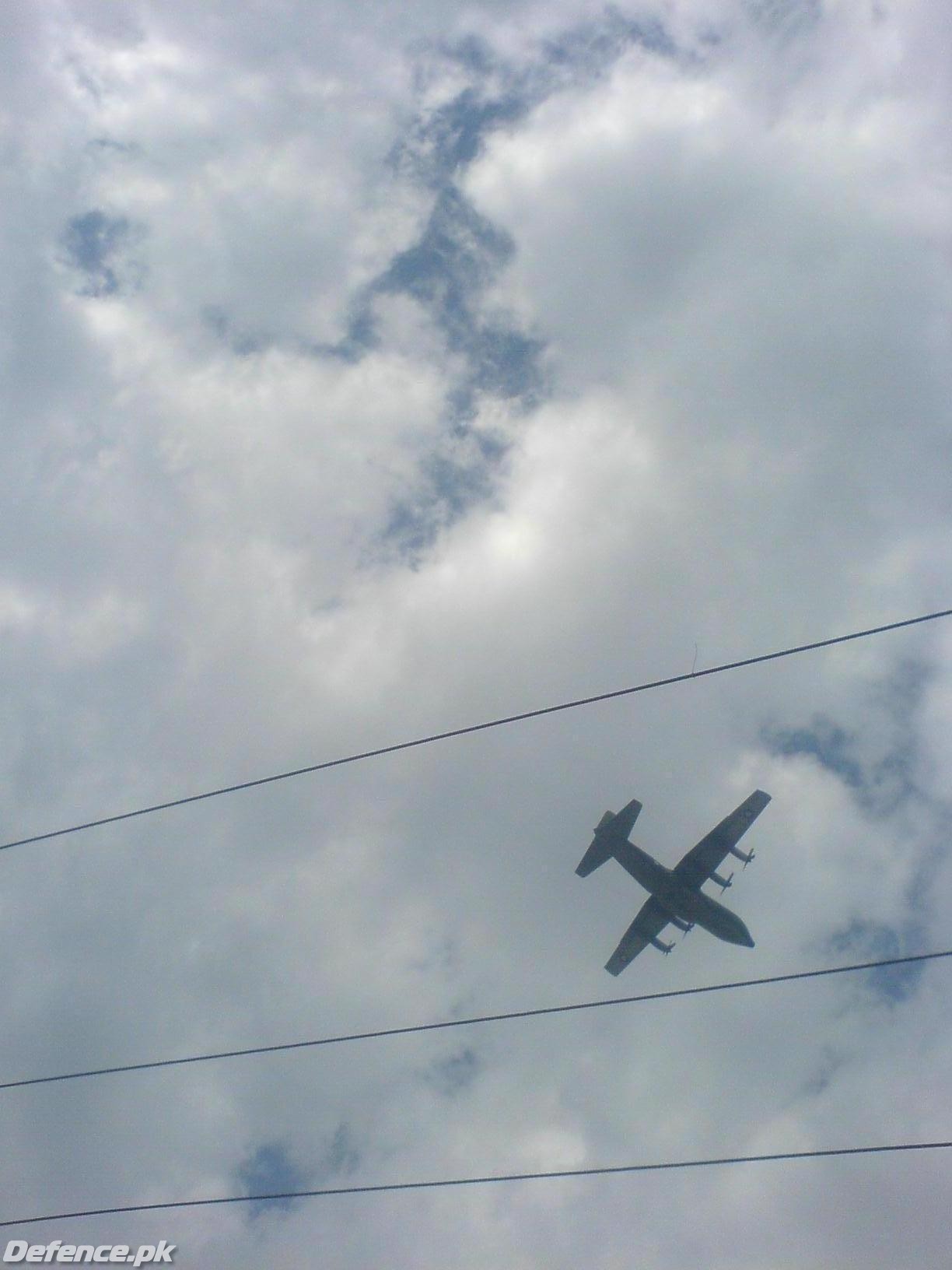 C-130 FLYING OVER NAWABSHAH