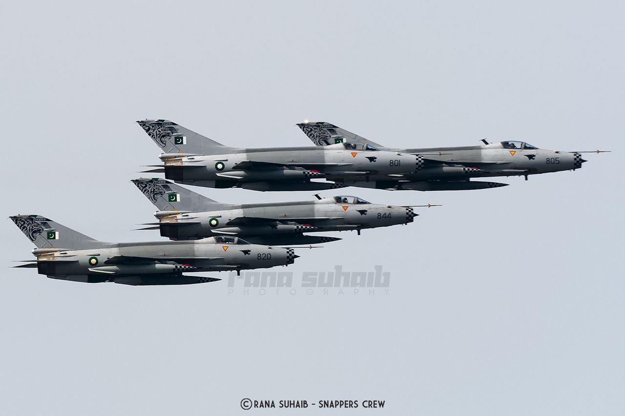 F-7 PGs from No.17 Squadron led by Wing Commander Kamran Yaseen
