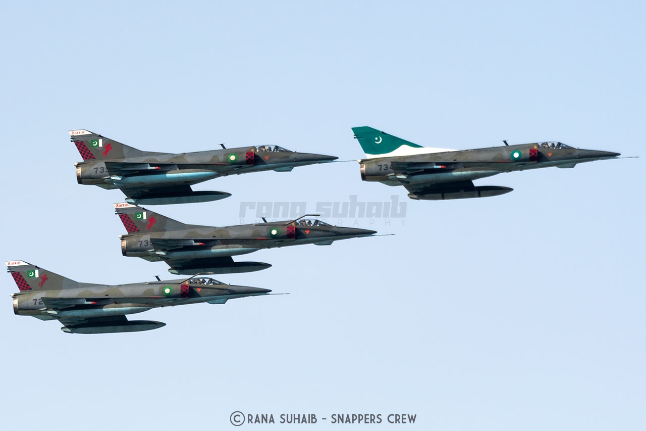 Mirages from No. 27 Squadron led by Wing Commander Hammad Khursheed