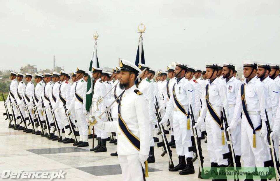 Pakistan Navy During changing of guards at Quiad's Mausoleum
