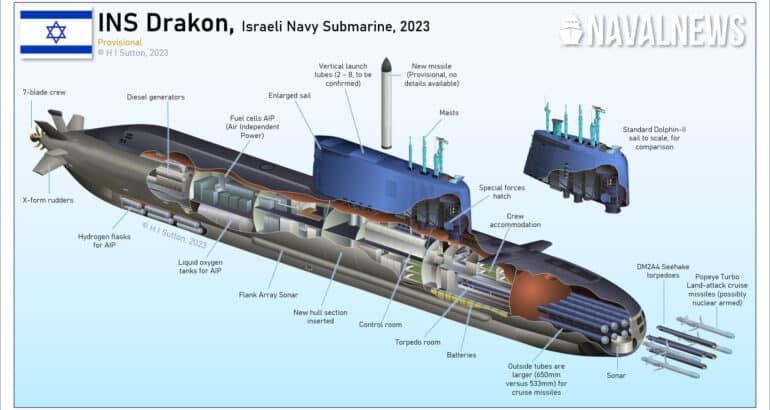 Israeli Navy nuclear armed submarine INS Drakon
