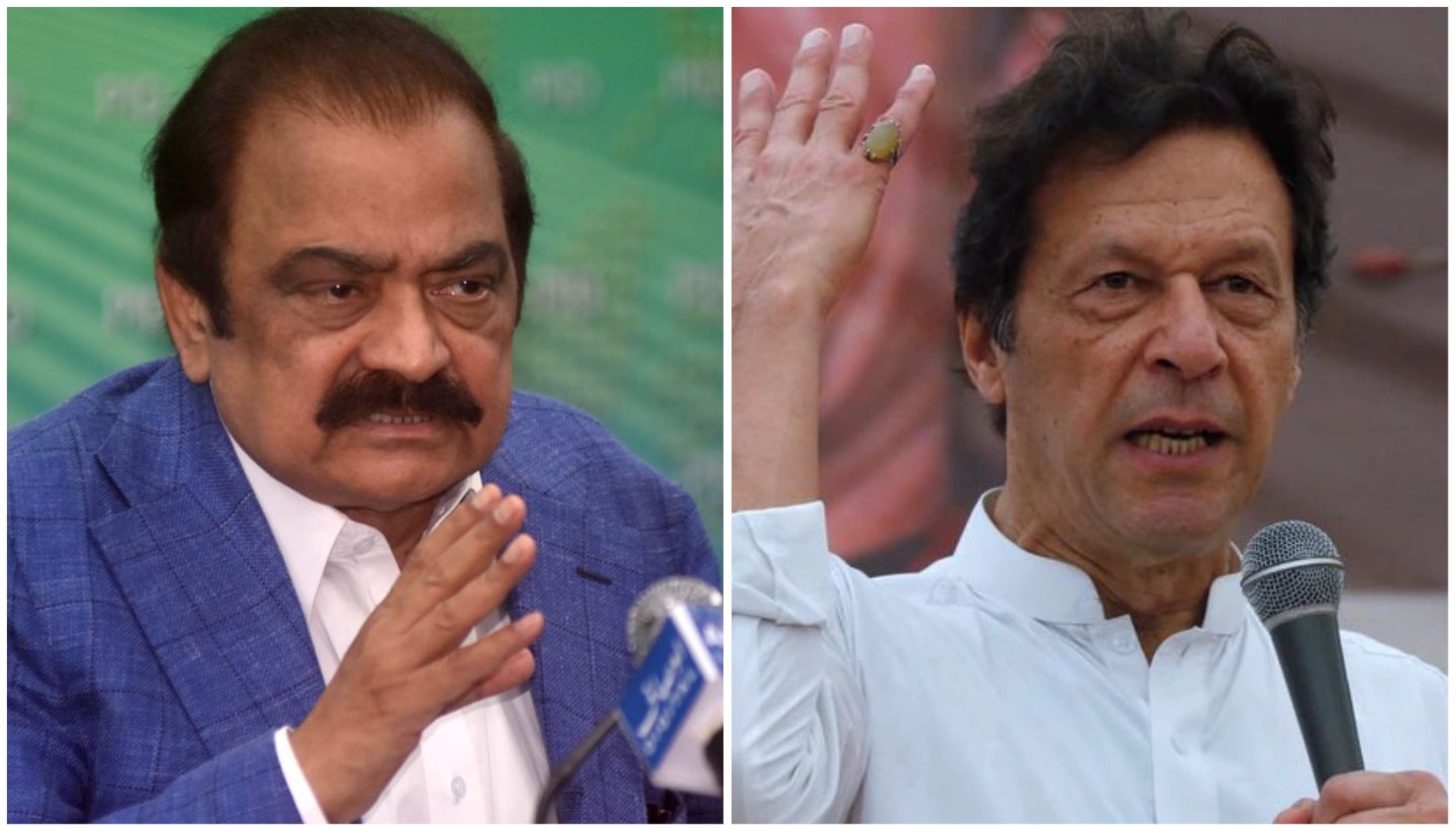 Interior Minister Rana Sanaullah says PTI Chairman Imran Khan only knows the politics of hate as he calls his opponents thiefs and continues his loose talk against them. — AFP/Reuters/File