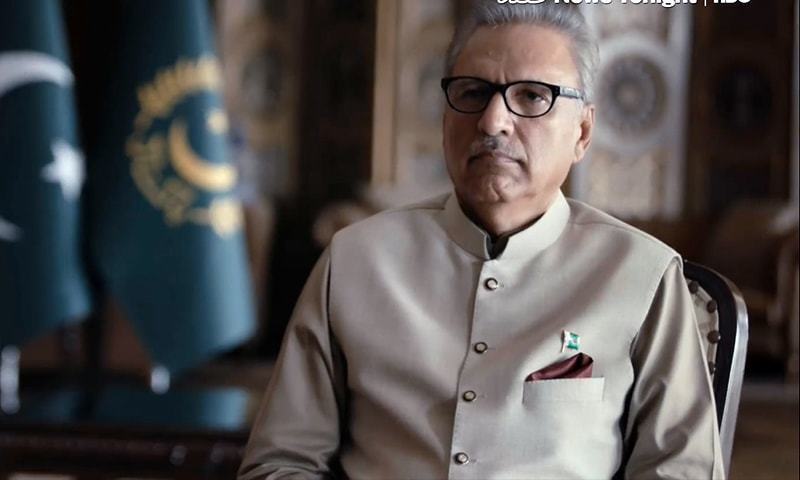 President Dr Arif Alvi. — Vice News screengrab/File