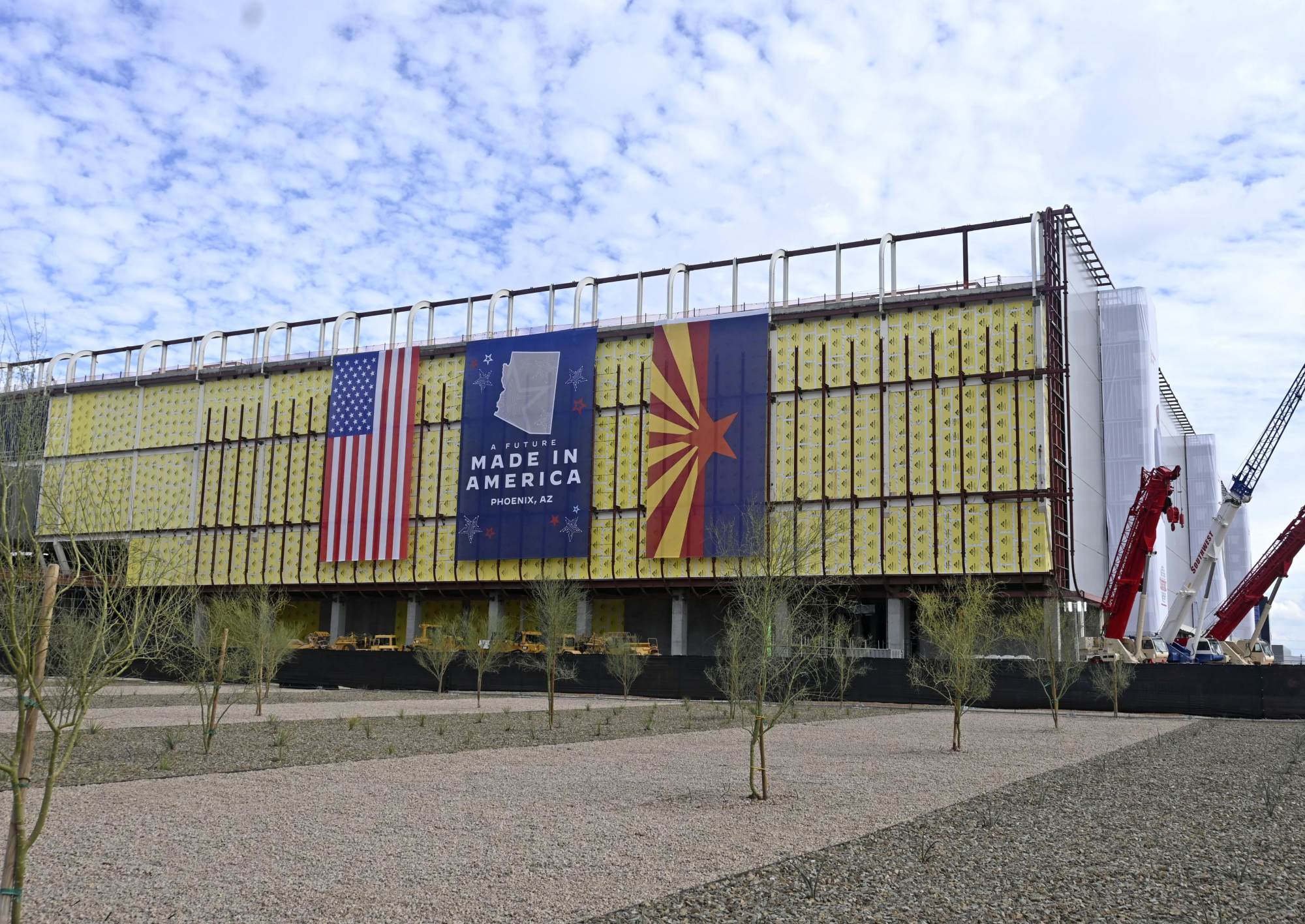 A factory that Taiwan Semiconductor Manufacturing Co is building in Phoenix, Arizona, with full-scale operations planned to begin in 2024. Photo: Kyodo