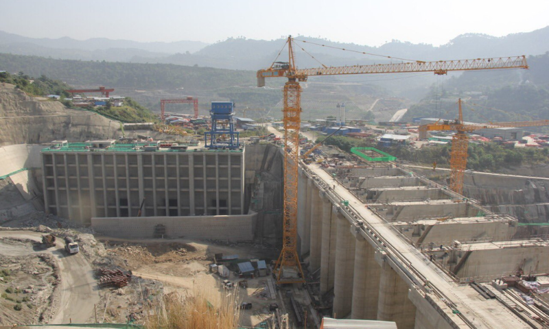 This file photo shows the Karot Hydropower Project being built on River Jhelum. — Photo courtesy Asim Bajwa Twitter/File