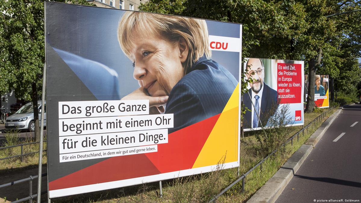 Election mplacard with Angela Merkel
