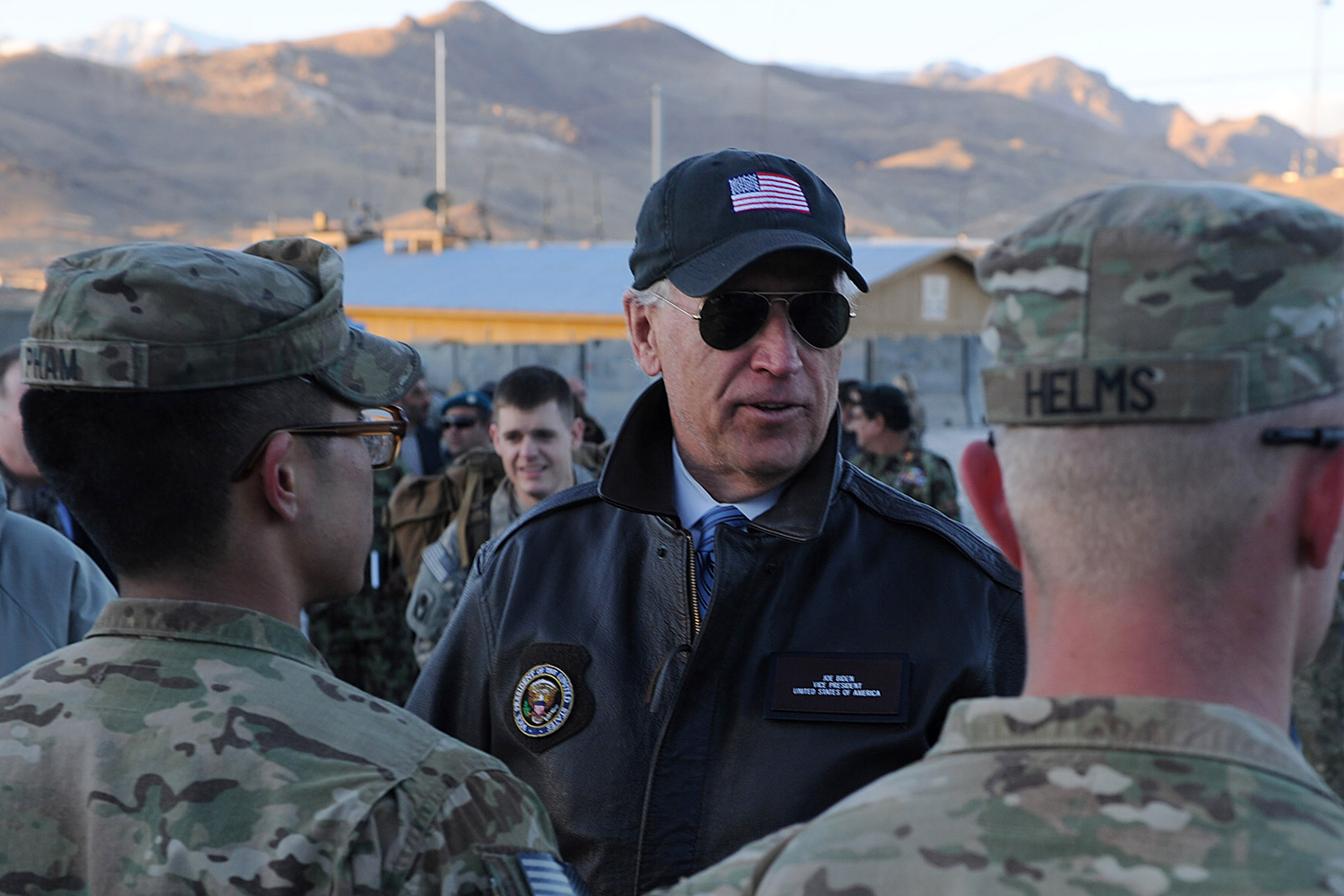 This 2011 file photo shows then-US vice president Joe Biden speak with US soldiers at a US base in Afghanistan's Maidan Shar Wardak province. — AFP