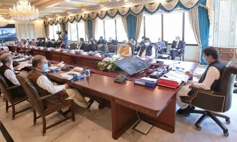 Prime Minister Imran Khan presides over a cabinet meeting on Tuesday. — Photo courtesy Ministry of IT Twitter