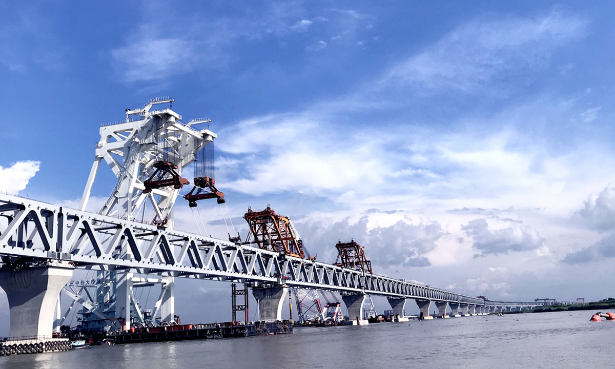 The Chinese-built Padma Bridge Project is Bangladesh's largest bridge project. Photo: Xinhua