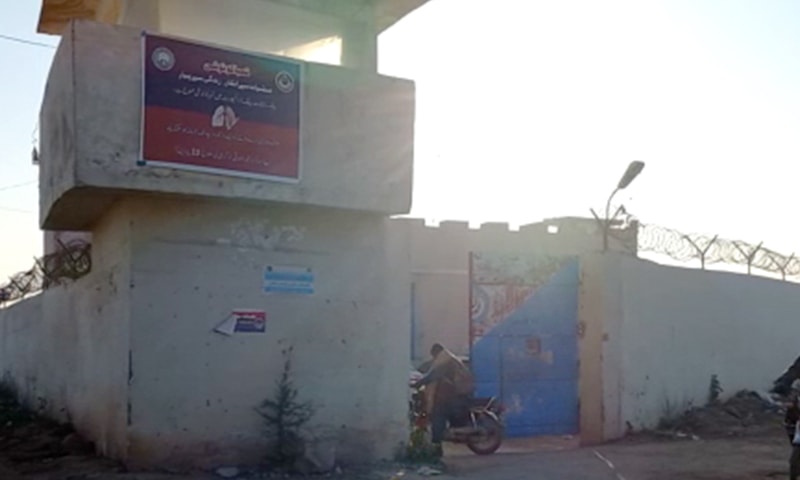 The police station that came under terrorist attack in Peshawar in wee hours of Saturday. — DawnNewsTV