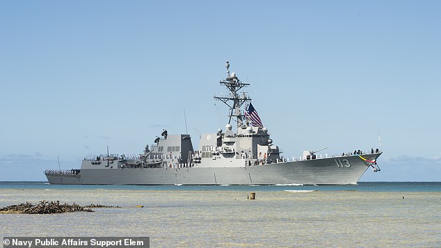 Pictured: The U.S. Navy's Arleigh Burke-class guided-missile destroyer, the USS John Finn (DDG 113), from where the interceptor missile was launched from