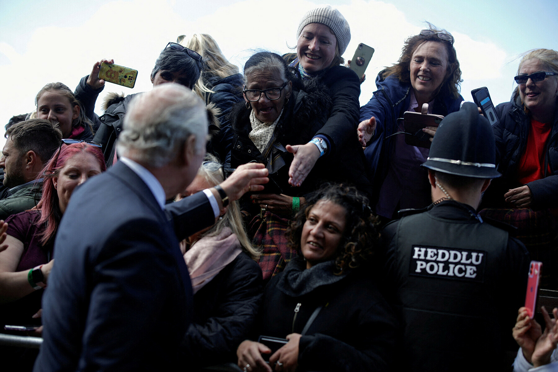 Britain’s King Charles greets people queueing to pay their respects to Britain’s Queen Elizabeth, following her death, in London on September 17, 2022.—Reuters
