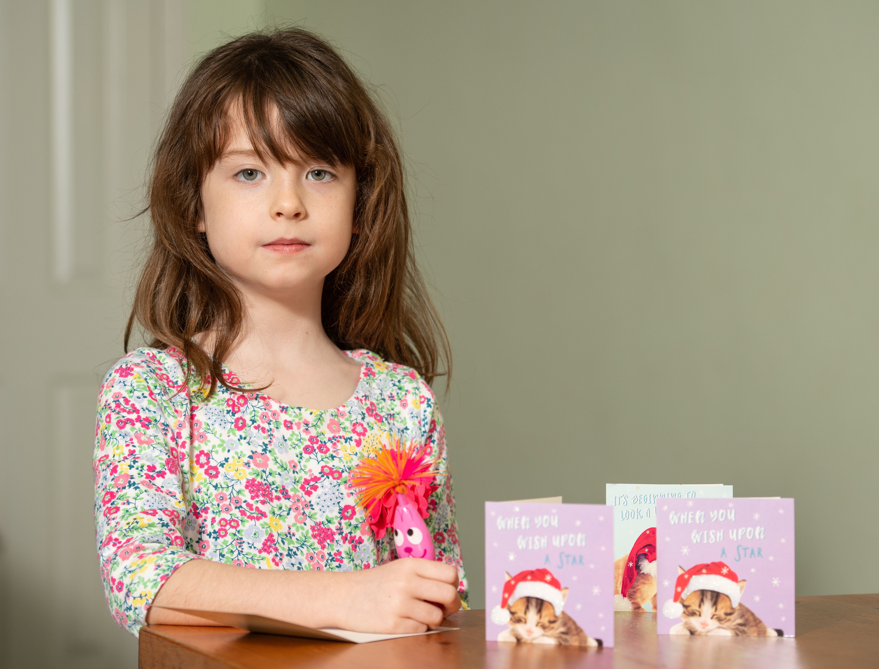 Six-year-old Florence Widdicombe, from Tooting, south London, was shocked after discovering a message in her Christmas card