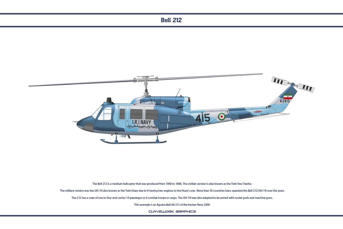 Белл 212 Иран 2 от WS-Clave | Bell 212, Military helicopter, Iran