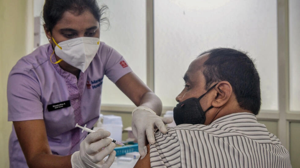 Vaccination at a hospital in Bangalore, India, 29 June 2021