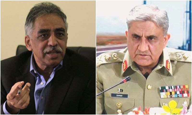 PML-N's Mohammad Zubair (L) met Army Chief Gen Qamar Javed Bajwa twice in recent weeks, according to DG ISPR. — Reuters/INP/File