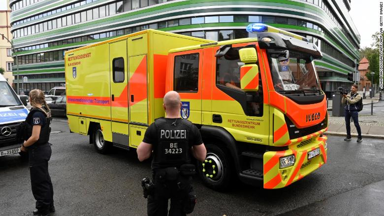 A convoy of vehicles brought Alexei Navalny to Berlin's Charite hospital, where he will be treated after his medical evacuation to Germany.