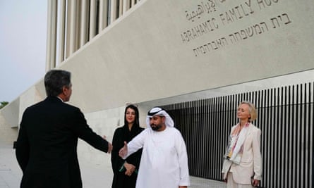 US Secretary of State Antony Blinken in Abu Dhabi on 14 October, part of a tour of six Arab capitals to build pressure on Hamas.