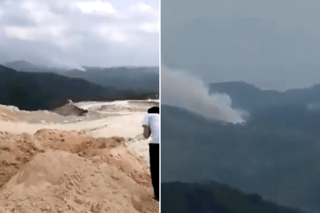 Smoke from airplane crash in southern China