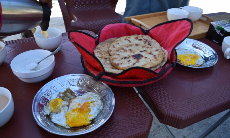 A hearty breakfast before a backbreaking trek