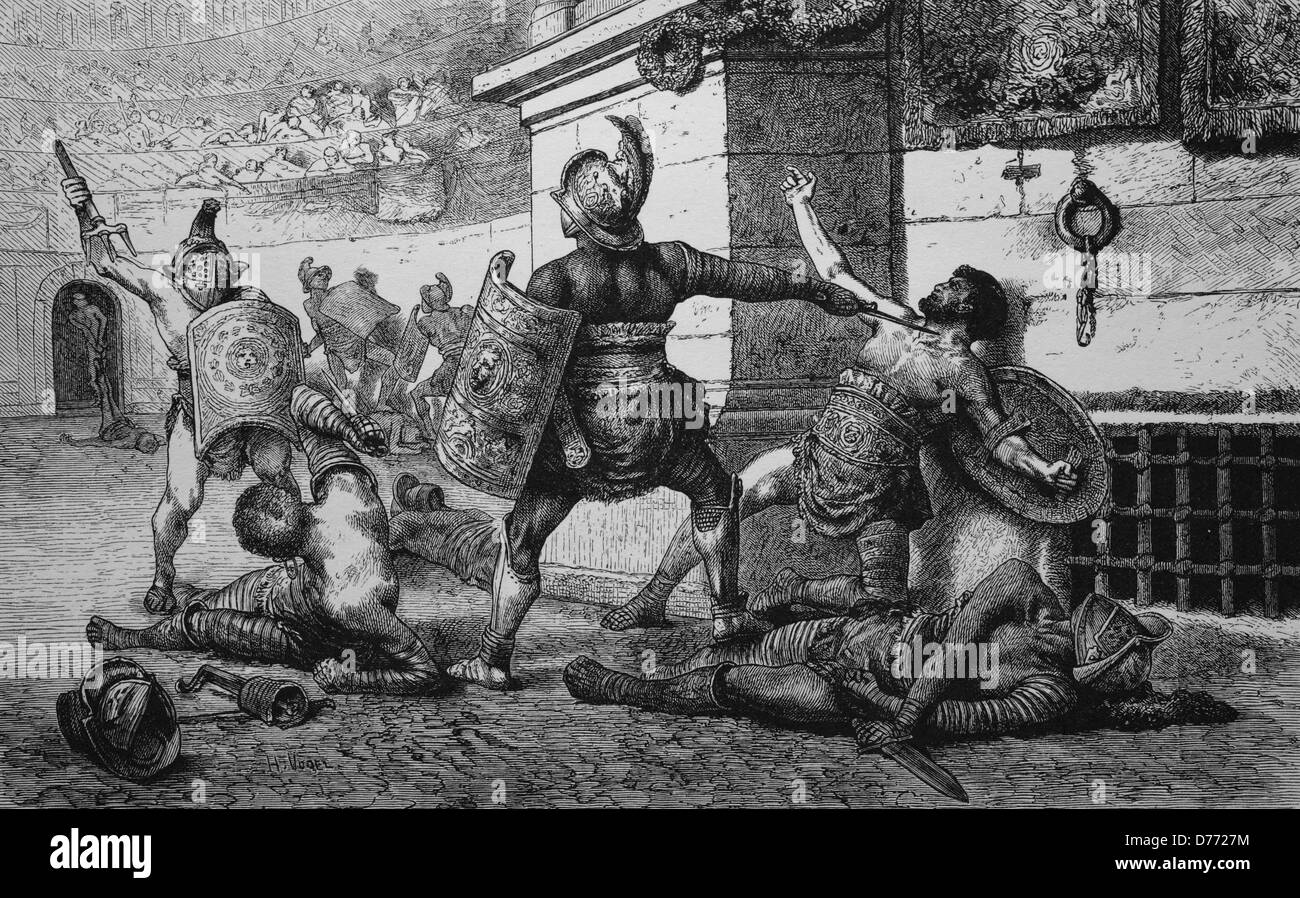 gladiator-fight-in-ancient-rome-italy-woodcut-from-1880-D7727M.jpg