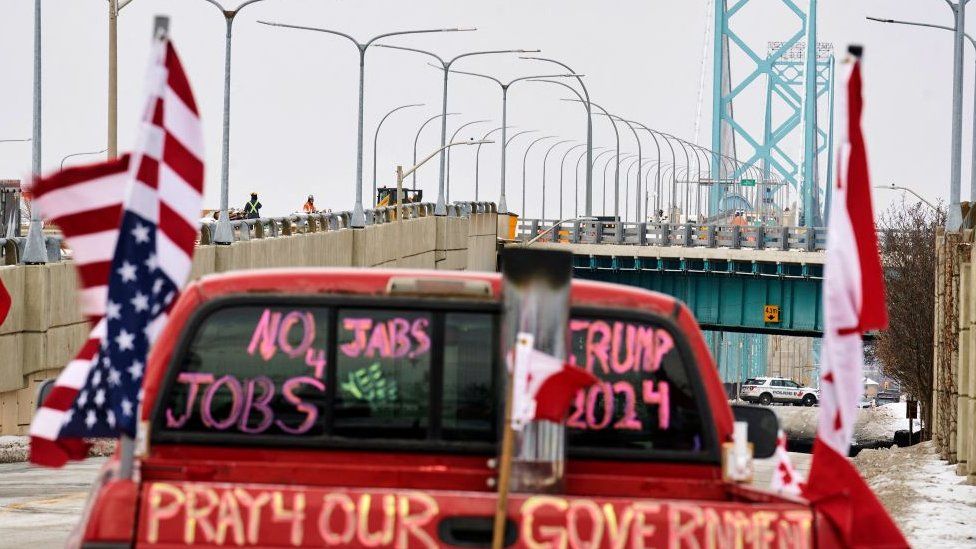 The Ambassador Bridge between Detroit and Windsor carries nearly 30% of US-Canada trade