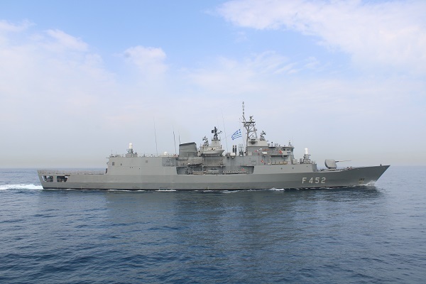 greek guided-missile frigate hs hydra (f452) transits the persian gulf (u.s. coast guard photo)