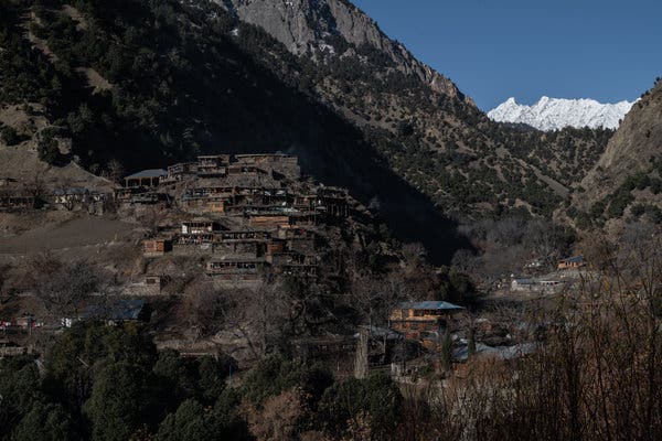 The village of Grom in the Rumbur Valley. The Kalash live among three valleys high in the Hindu Kush mountains. 