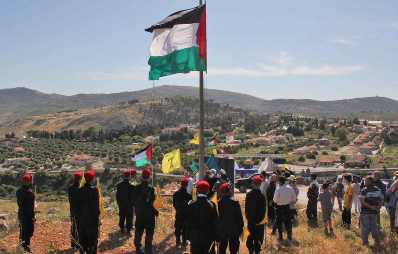 Lebanon, Hezbollah, Palestinians, flag, border, Israel