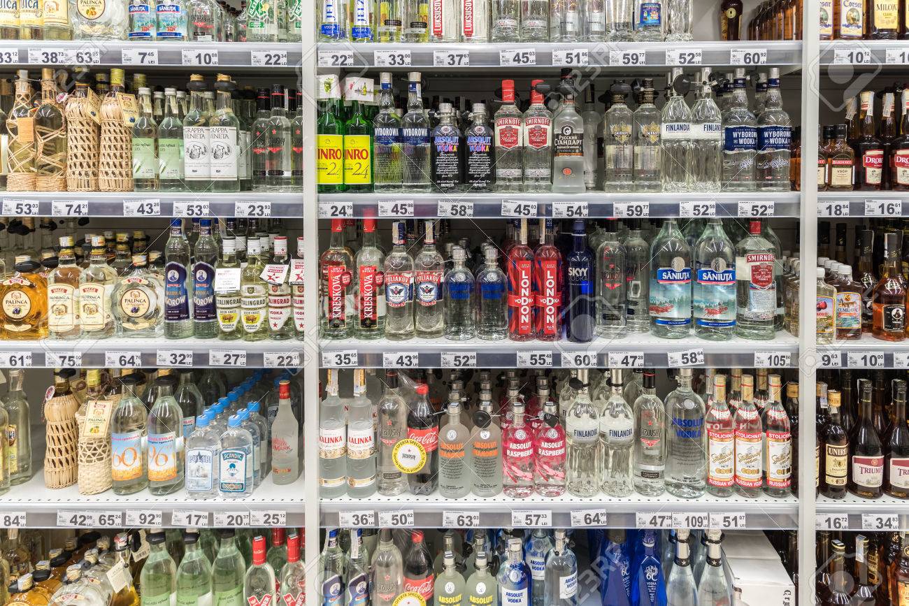 35676200-BUCHAREST-ROMANIA-JANUARY-20-2015-Vodka-Bottles-For-Sale-On-Supermarket-Stand--Stock-Photo.jpg