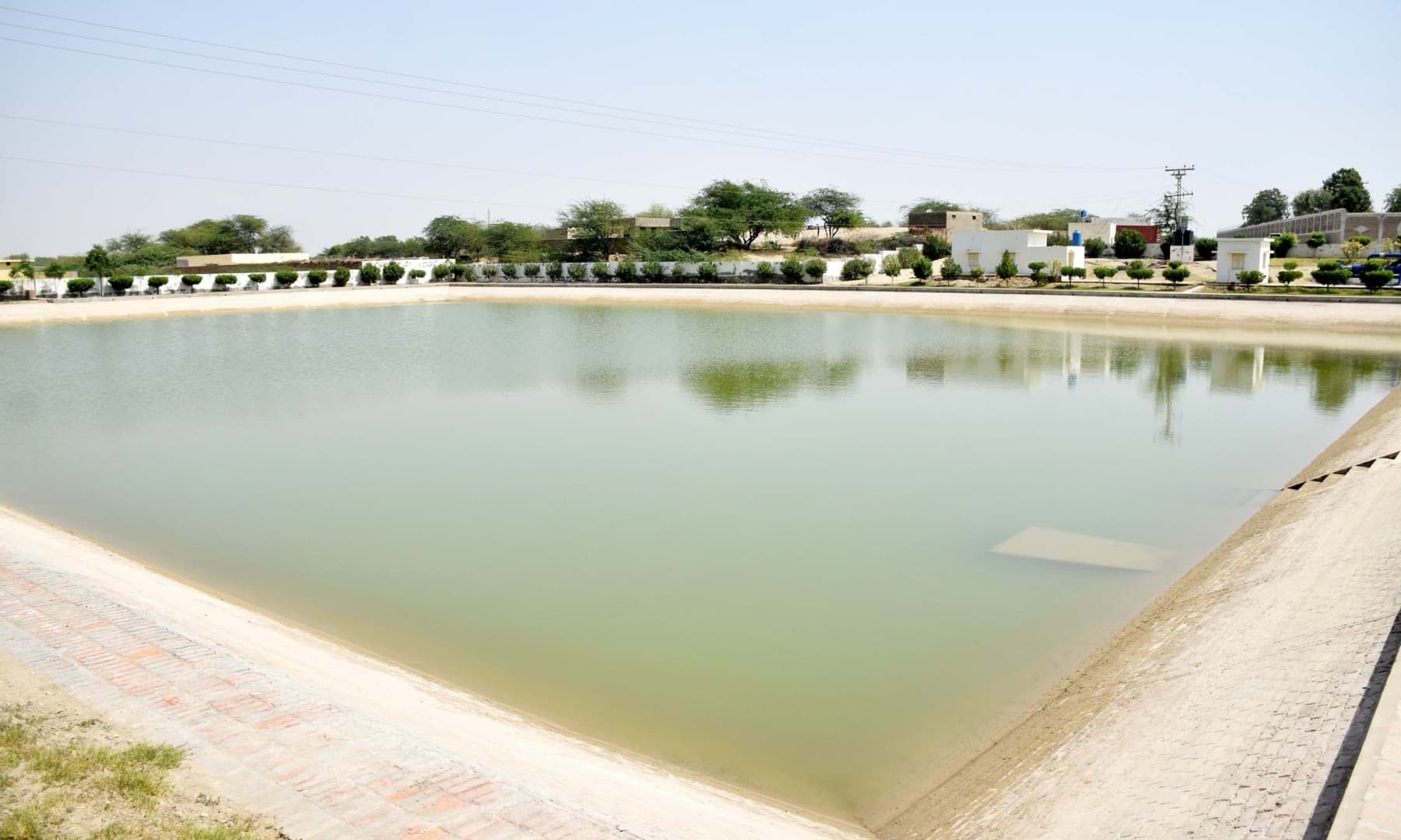 A reservoir of water for a water supply project in Achhro Thar, Khipro, Sindh. — Photo by Umair Ali