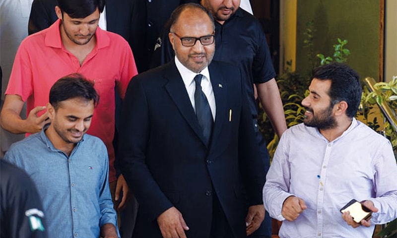 In this file photo, ex-IHC judge Shaukat Aziz Siddiqui leaves the Supreme Court building after attending proceedings before the Supreme Judicial Council. — Tanveer Shahzad/White Star/File